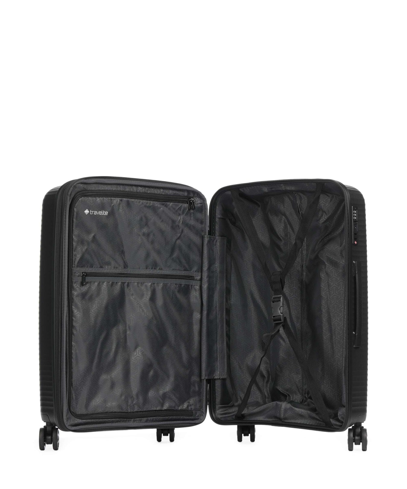 Travelite Air Stripe Suitcase set (4 wheels) black