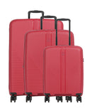 Travelite Air Stripe Suitcase set (4 wheels) red