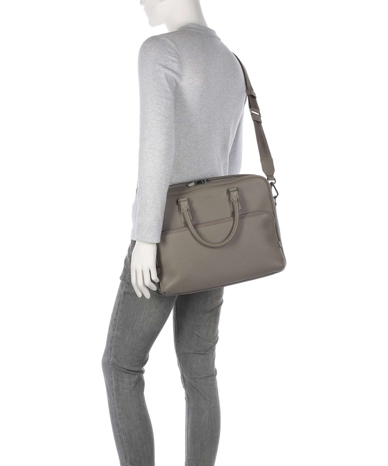 BOSS Crosstown Briefcase open green