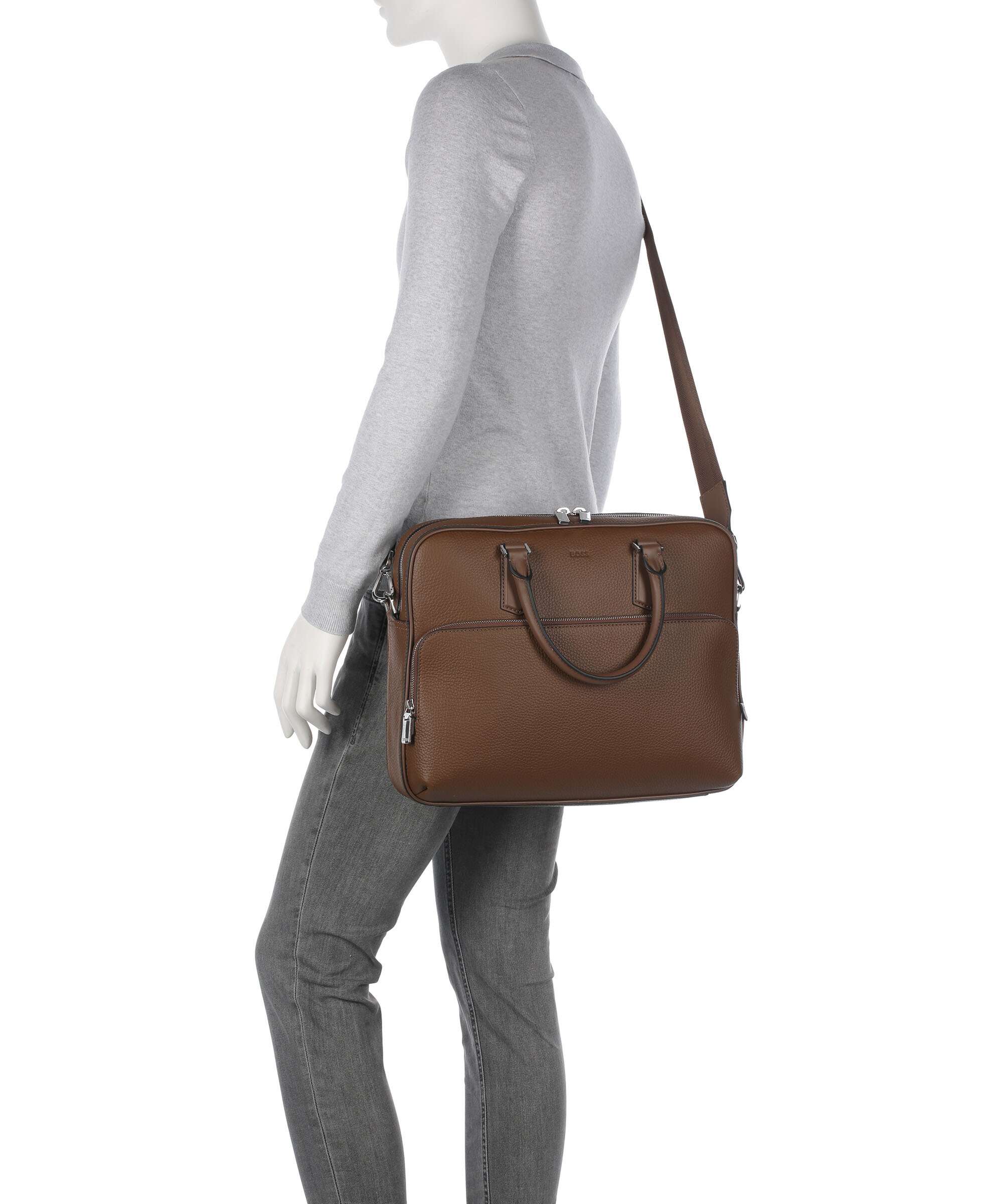 BOSS Crosstown Briefcase medium brown