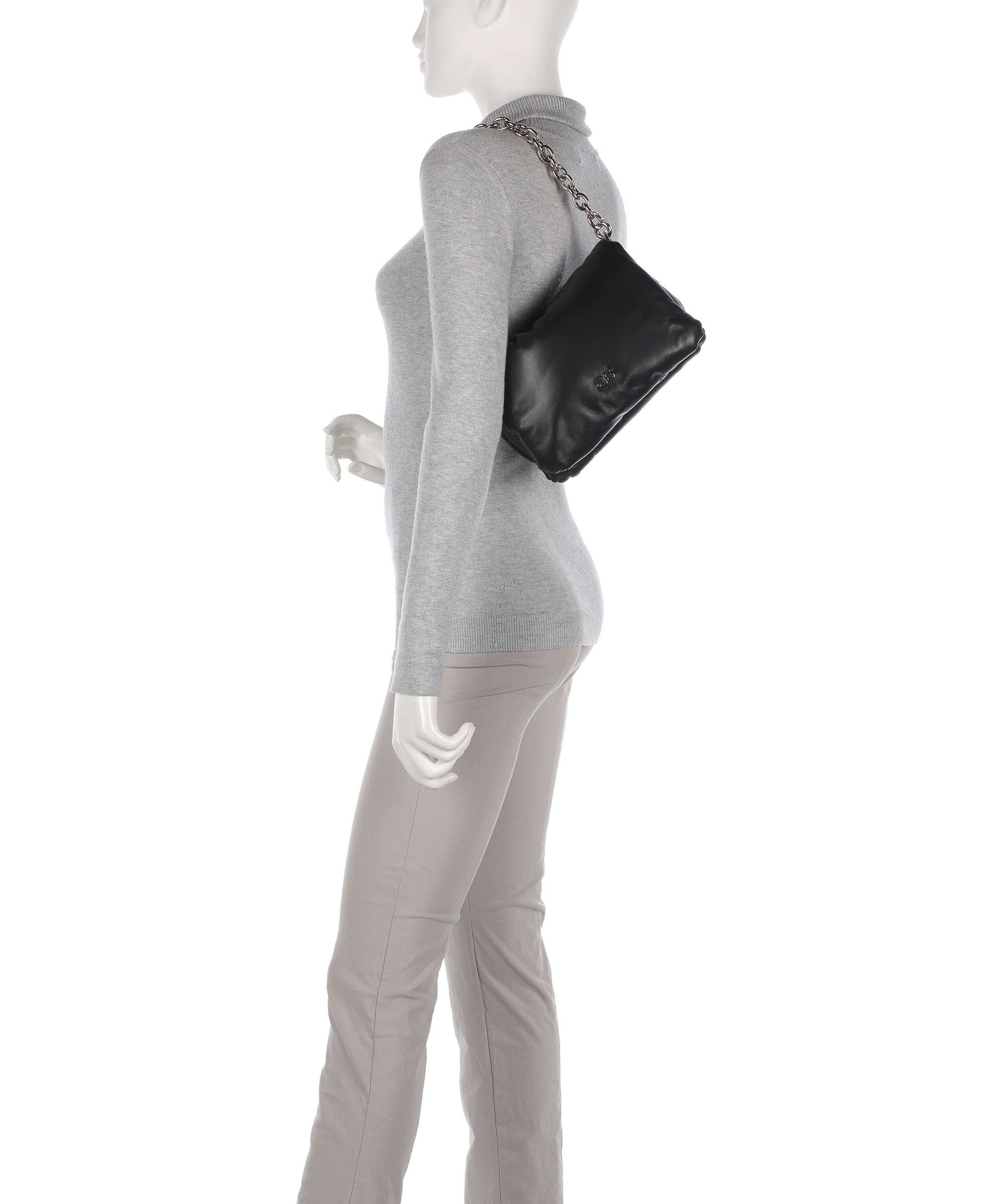 Abro Piuma Lucido Puffer Shoulder bag black/nickel
