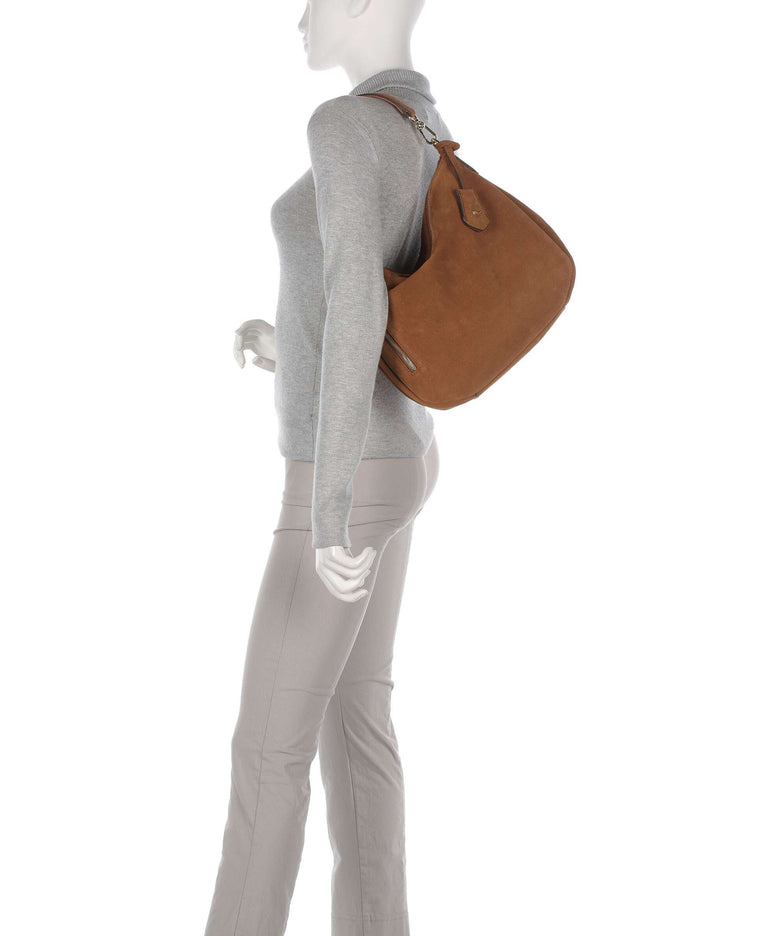 Abro Suede Juna Hobo bag cuoio