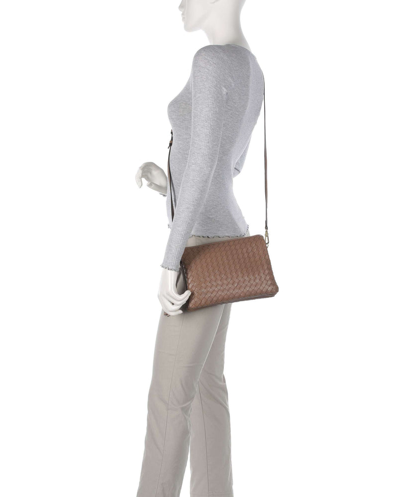 Abro Piuma Threefold Crossbody bag camel
