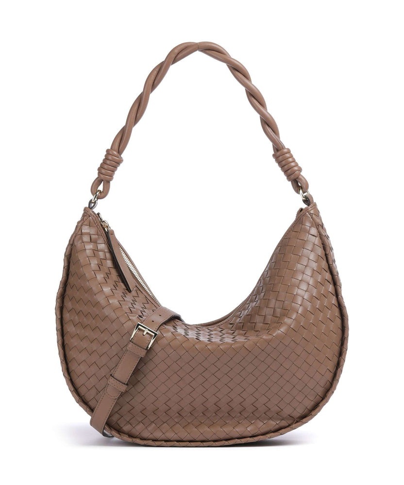 Abro Piuma Moon Hobo bag camel