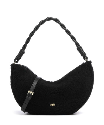 Abro Shearling Moon Bolsa tiracolo black/gold