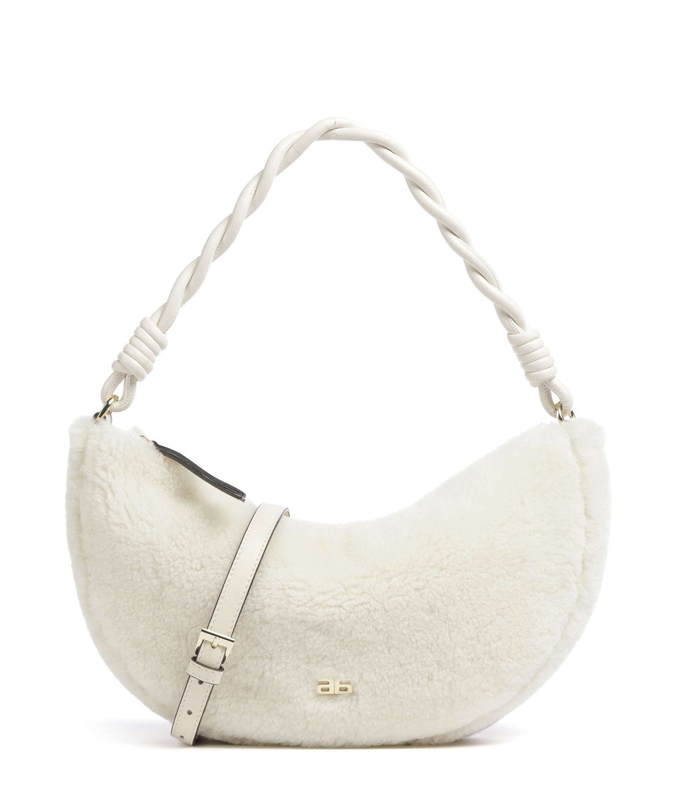Abro Shearling Moon Shoulder bag milk