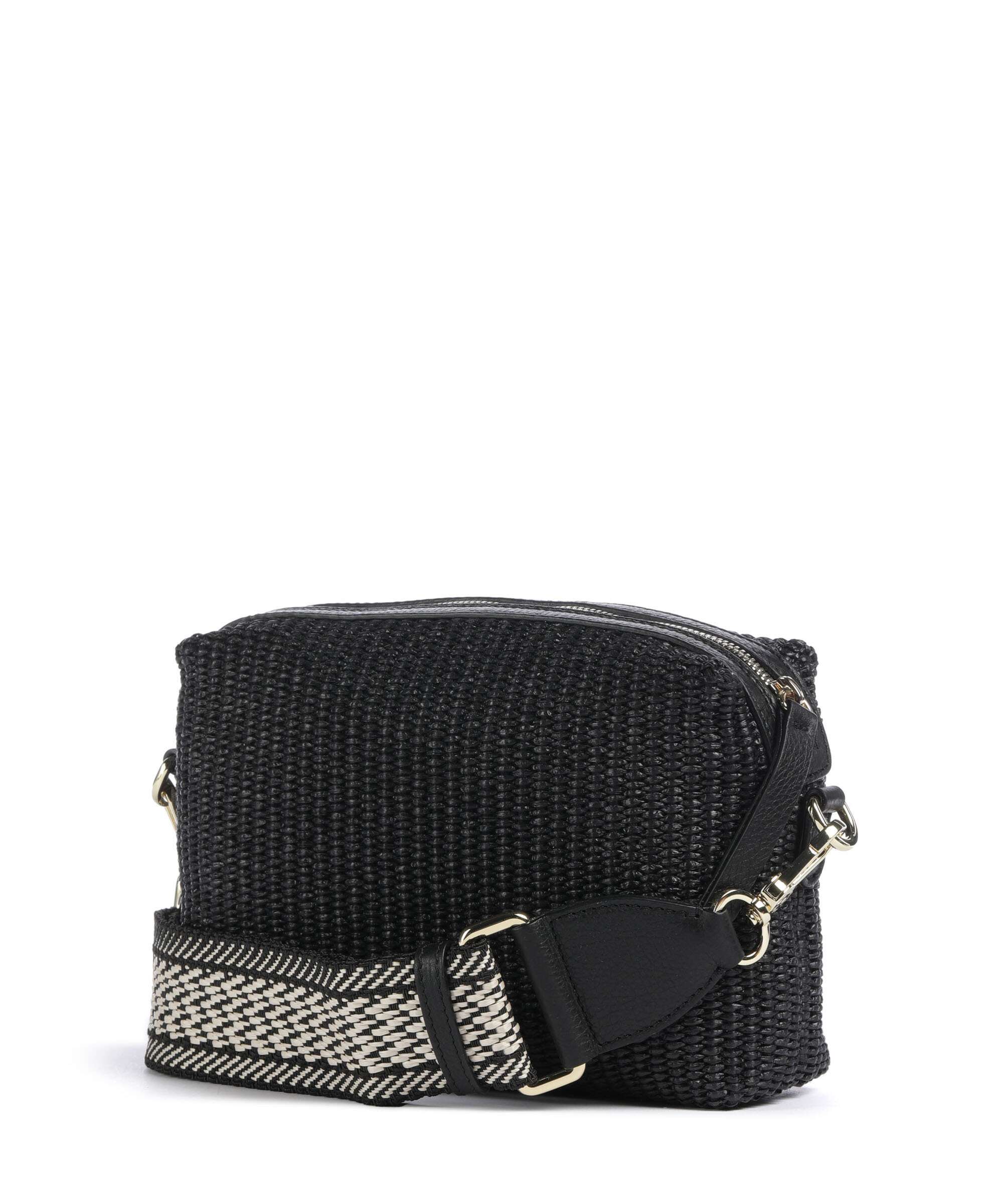 Abro Raffia Kaia Crossbody bag black/gold