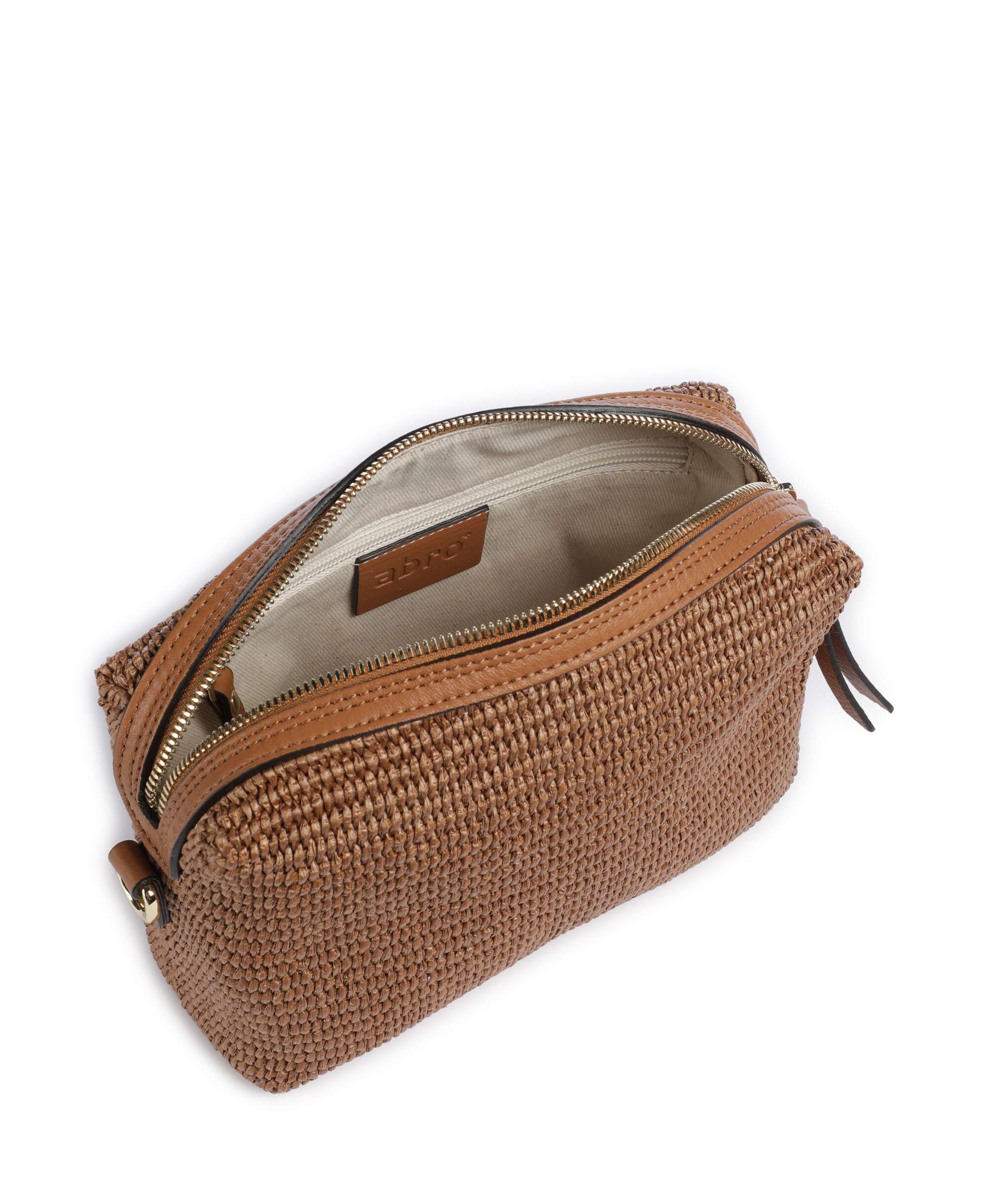 Abro Raffia Kaia Crossbody bag cuoio