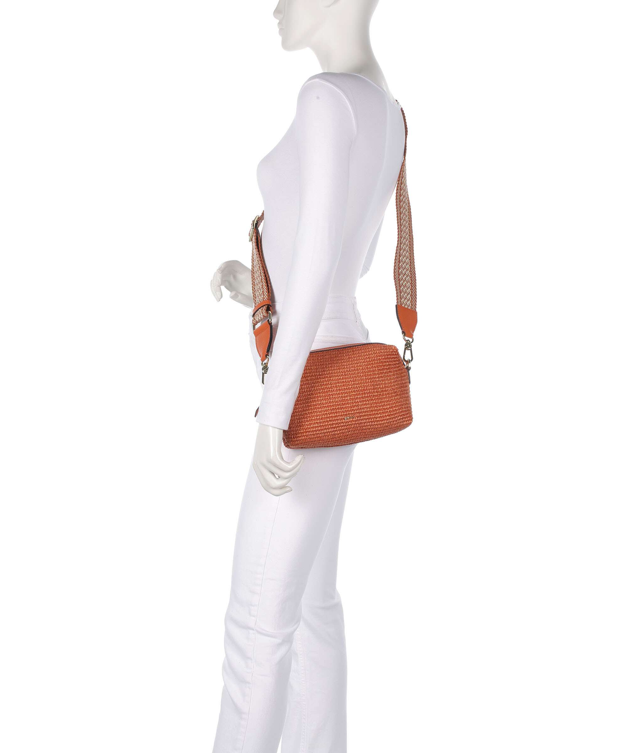 Abro Raffia Kaia Crossbody bag orange