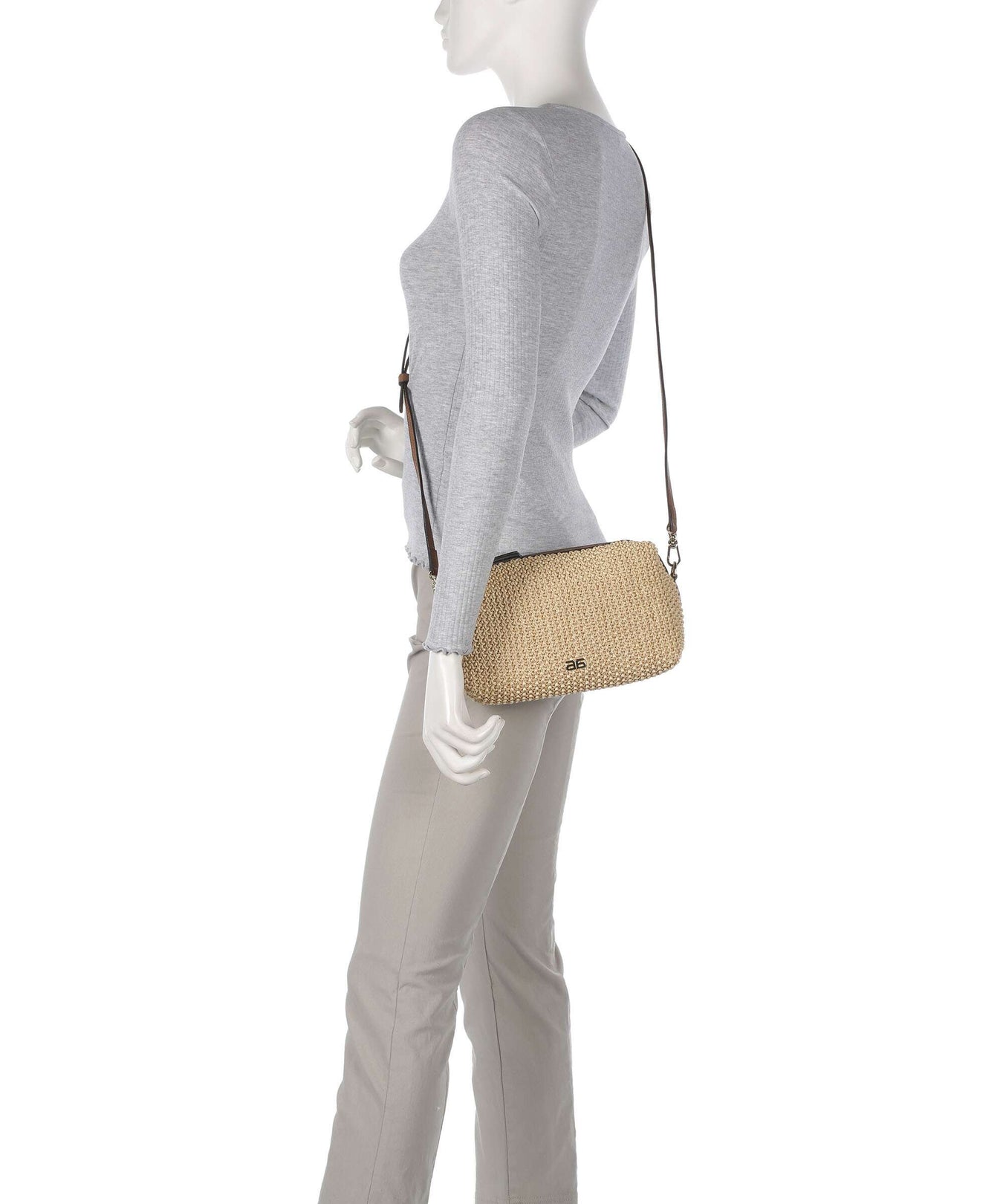 Abro Maglia Raffia Kaia Crossbody bag natural