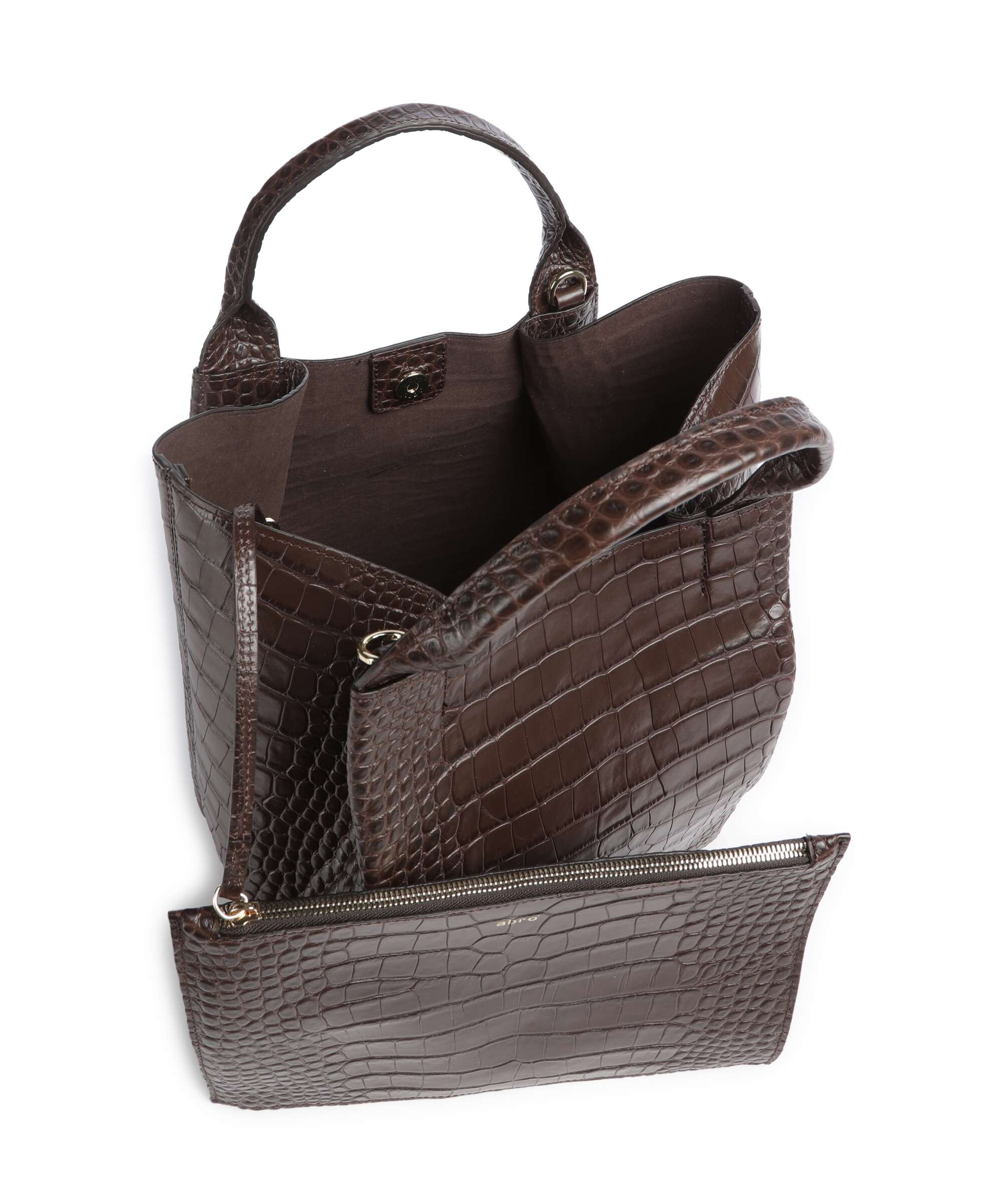 Abro Cocco Mondial Essential Medium Handbag dark brown