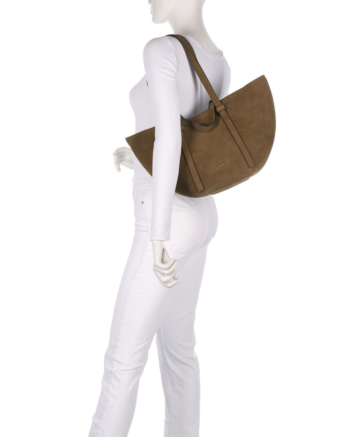 Abro Suede Cosmo Medium Tote bag military