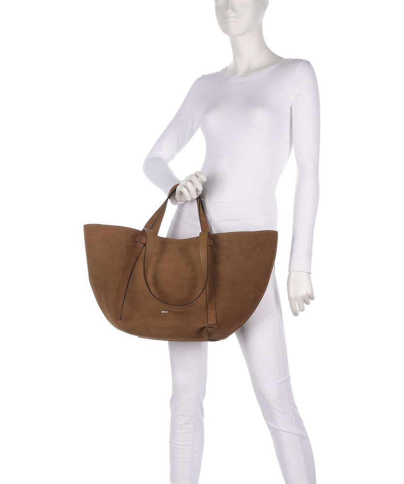 Abro Suede Cosmo Large Tote bag camel