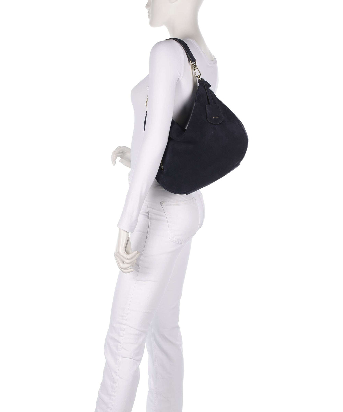 Abro Suede Juna Small Hobo bag navy