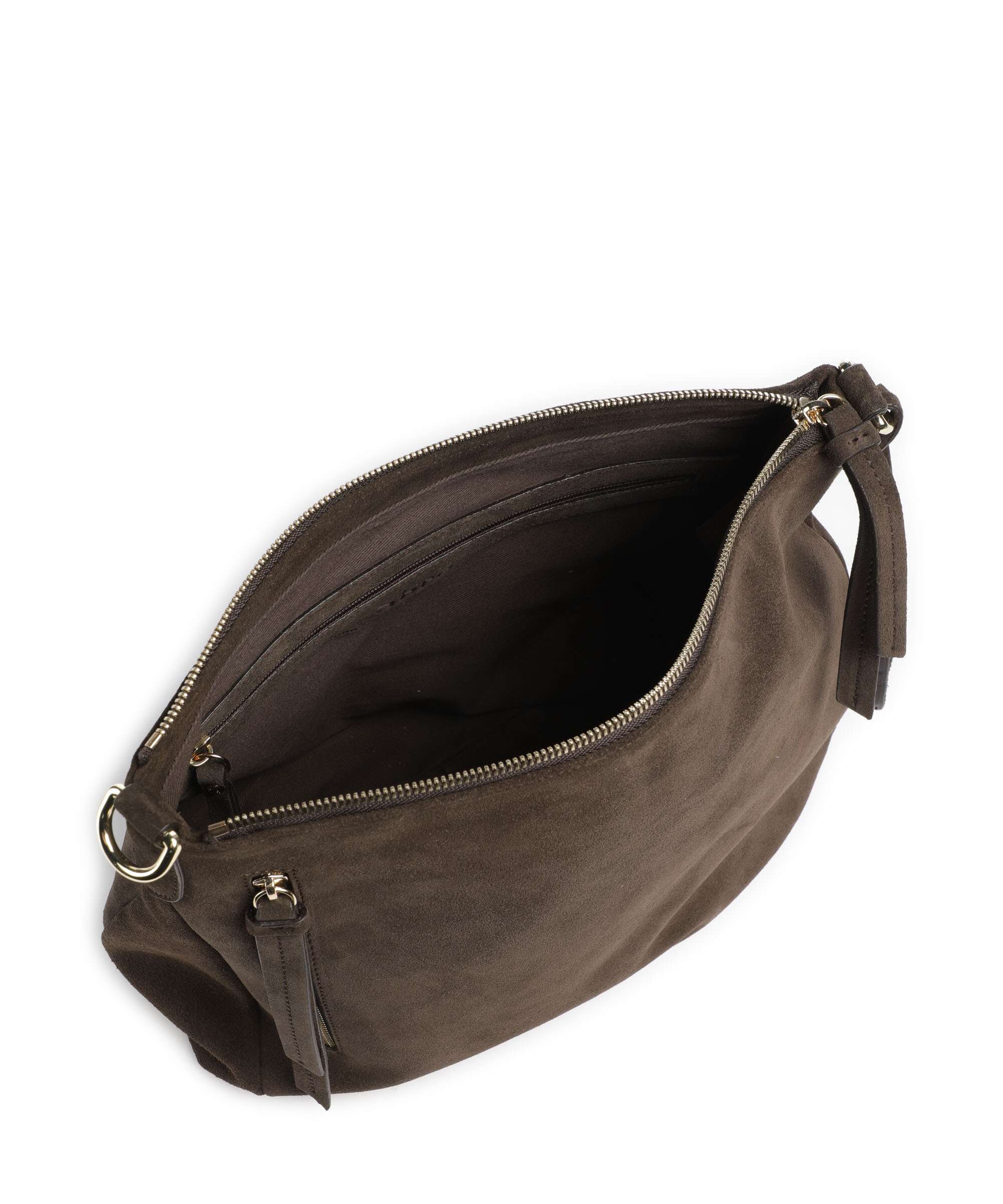 Abro Suede Juna Small Hobo bag dark brown