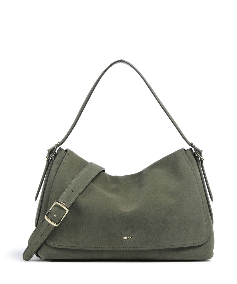 Abro Suede Carina Hobo bag oliv
