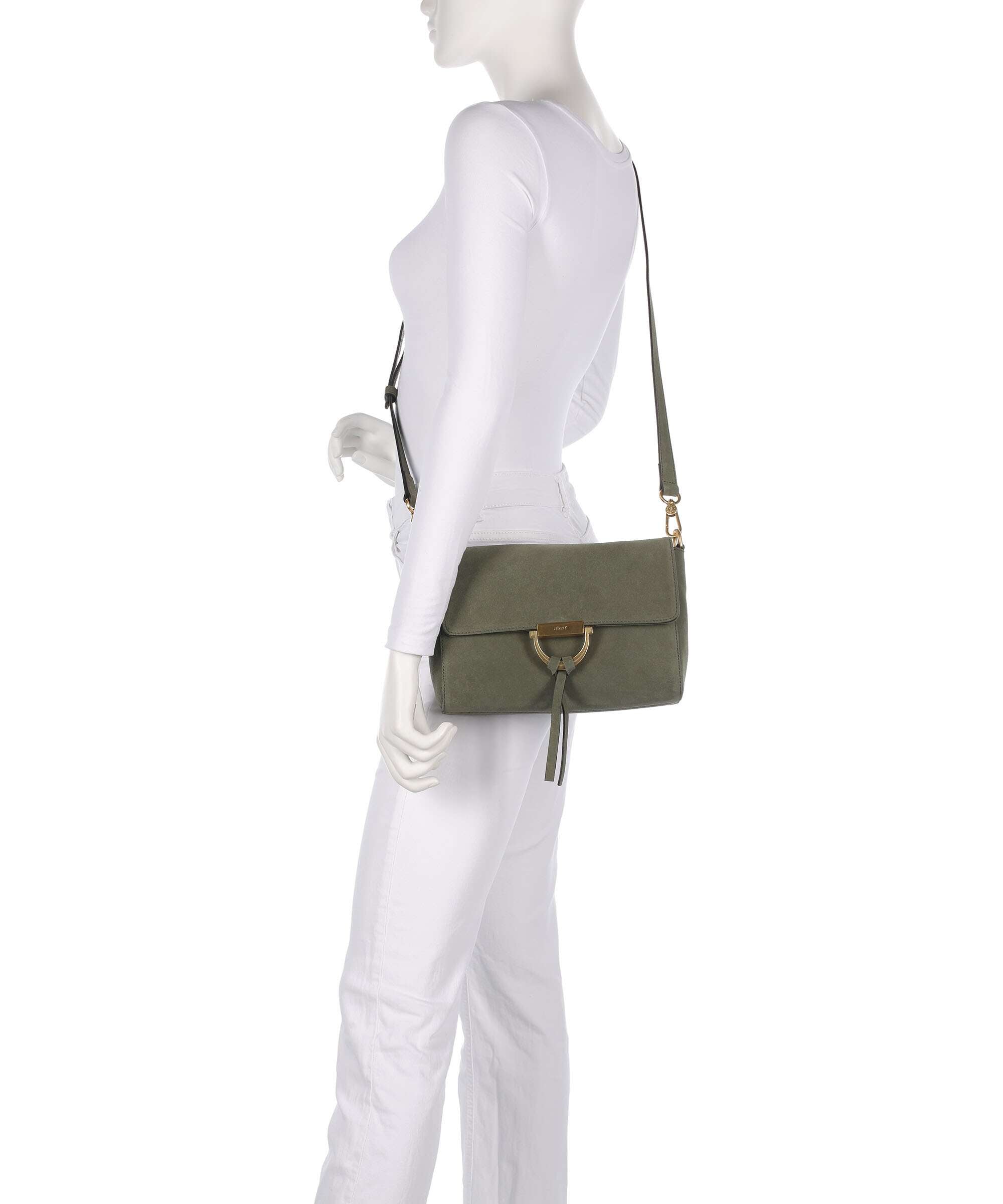 Abro Suede Temi Shoulder bag oliv