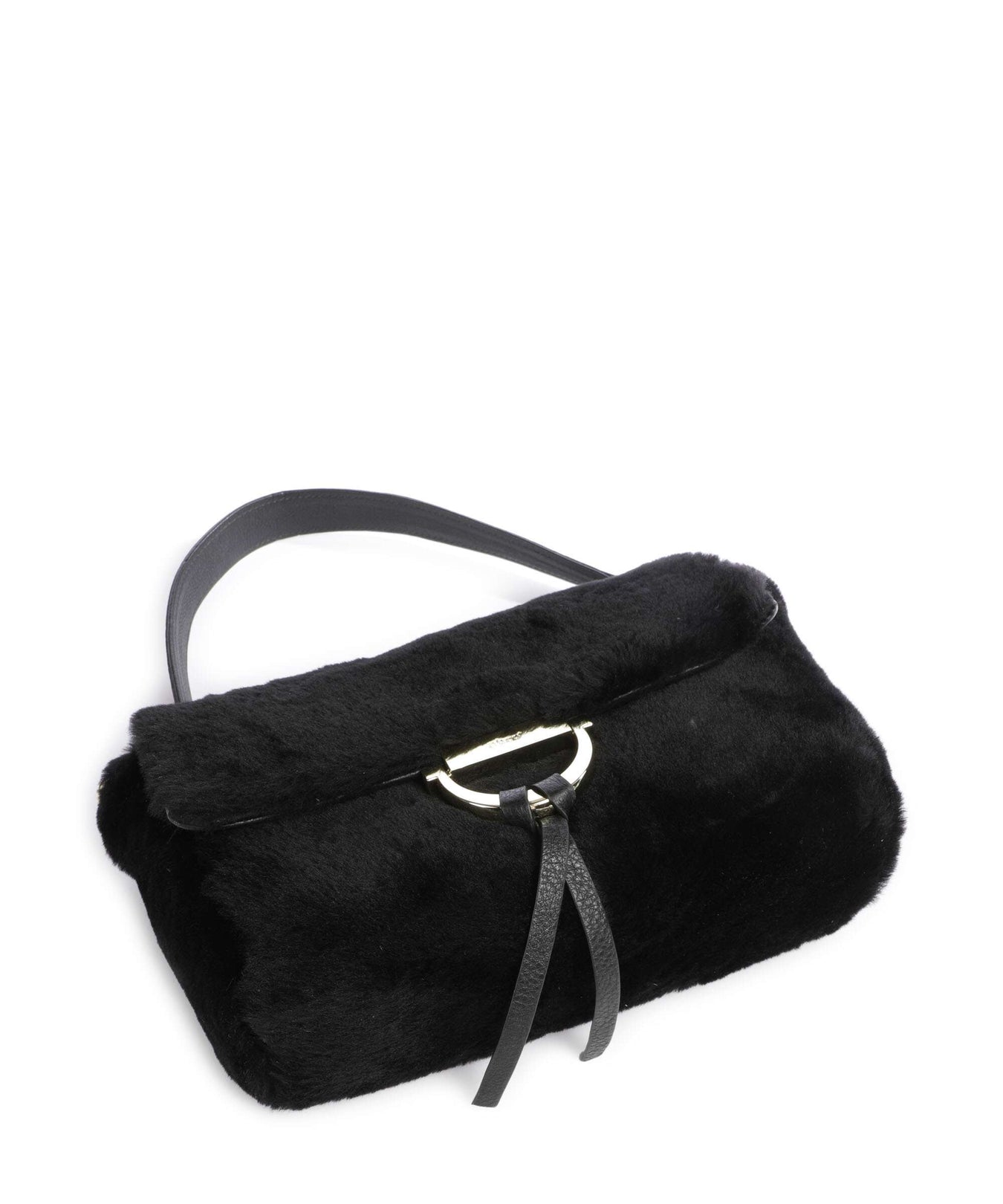 Abro Shearling Temi Shoulder bag black/gold