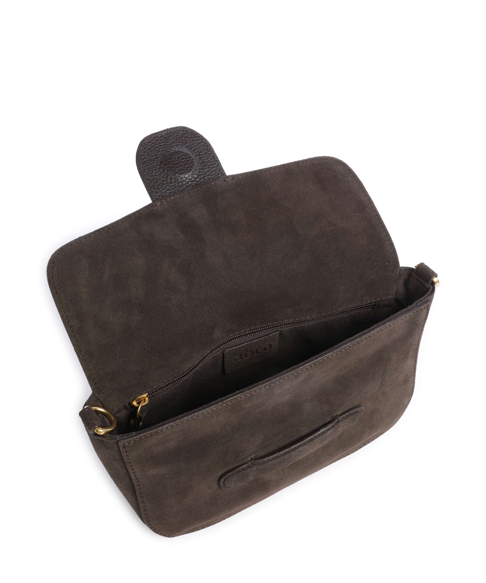 Abro Suede Camilla Shoulder bag dark brown