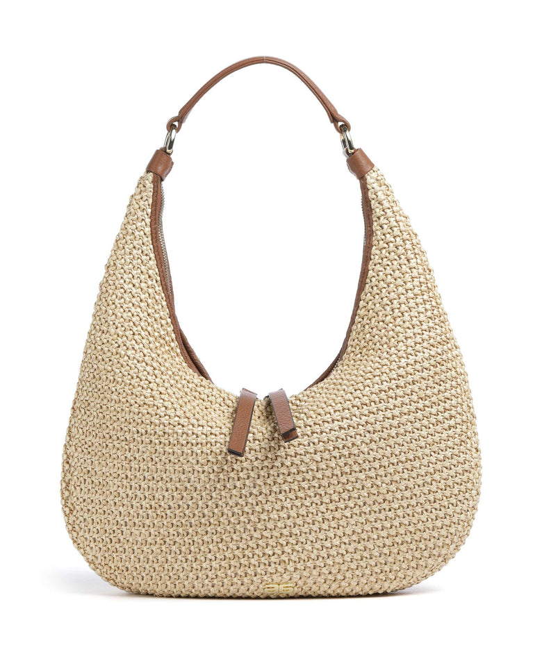 Abro Maglia Raffia Nana Small Hobo bag natural/nut