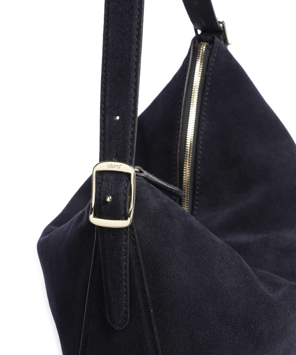 Abro Suede Carina Hobo bag navy