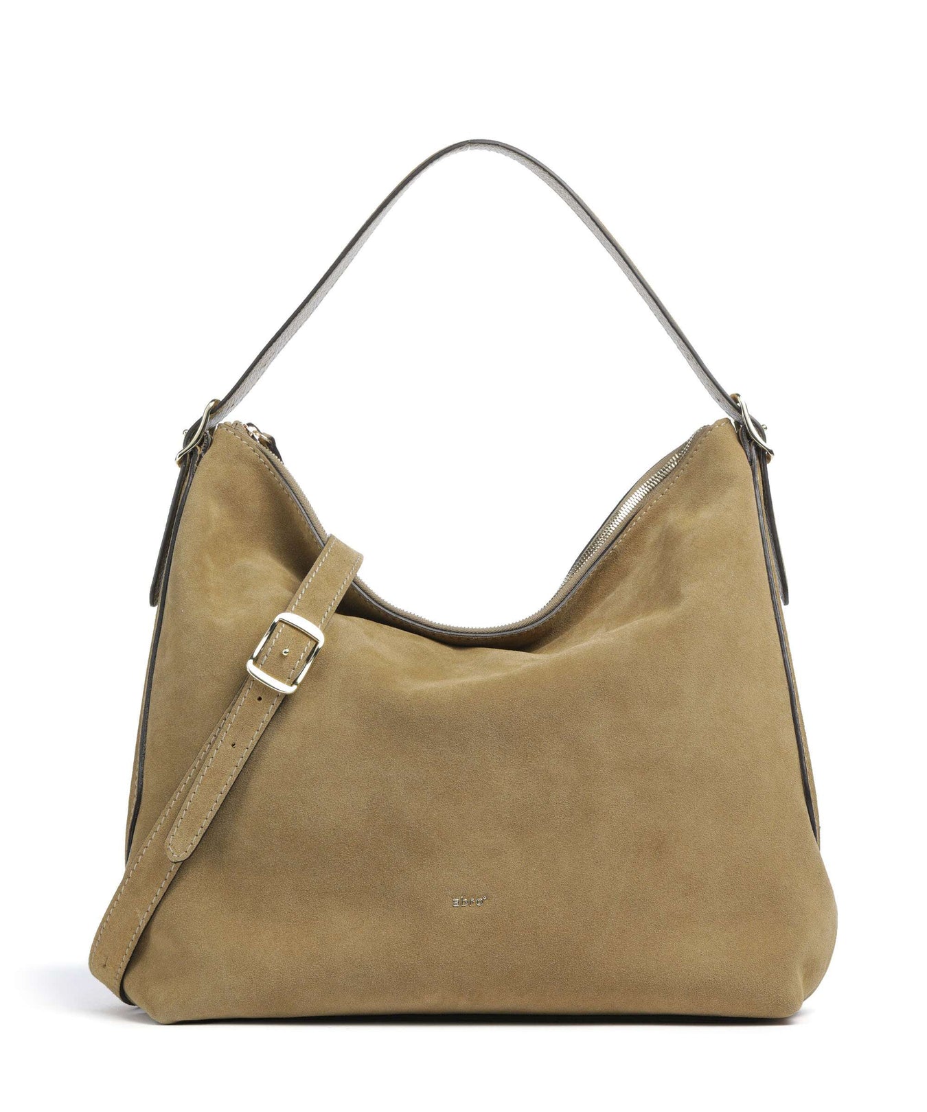 Abro Suede Carina Hobo bag mud