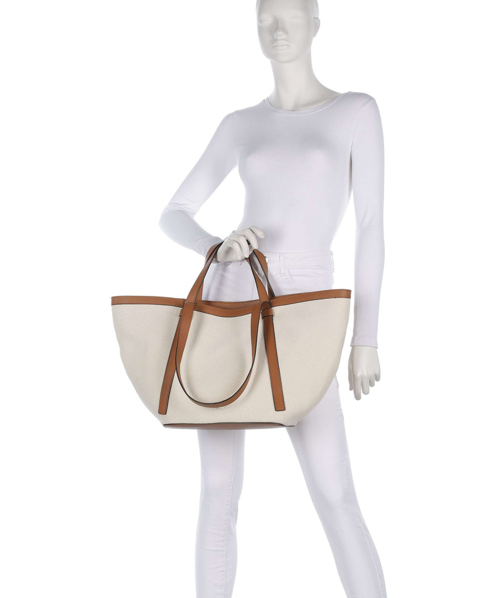 Abro Super Drill Cosmo Large Tote bag ivory/cuoio
