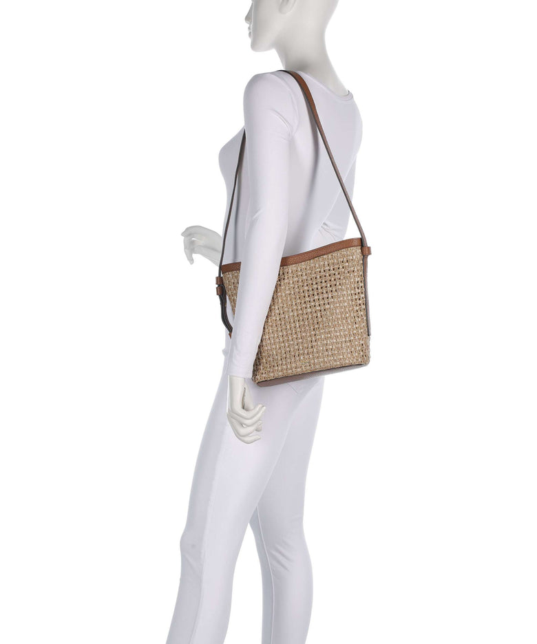 Abro Raffia Cordino Cosmo Bucket bag caramel/cognac