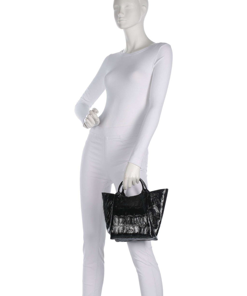 Abro Maxi Cocco Essential Small Handbag black/nickel