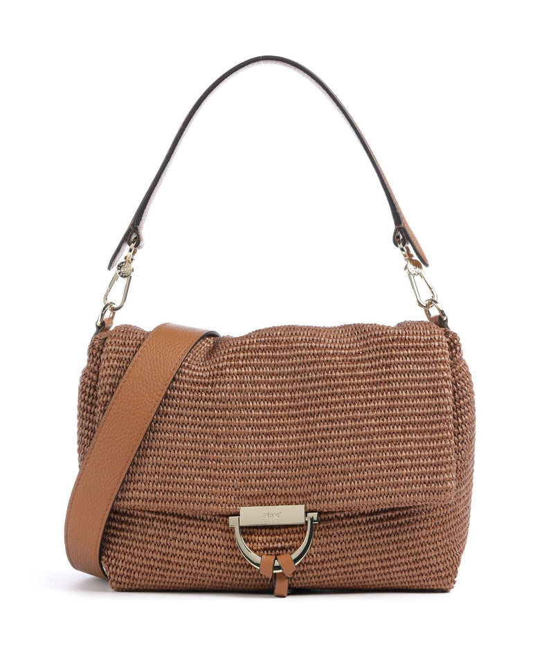 Abro Raffia Classica Temi Medium Shoulder bag caramel/cognac