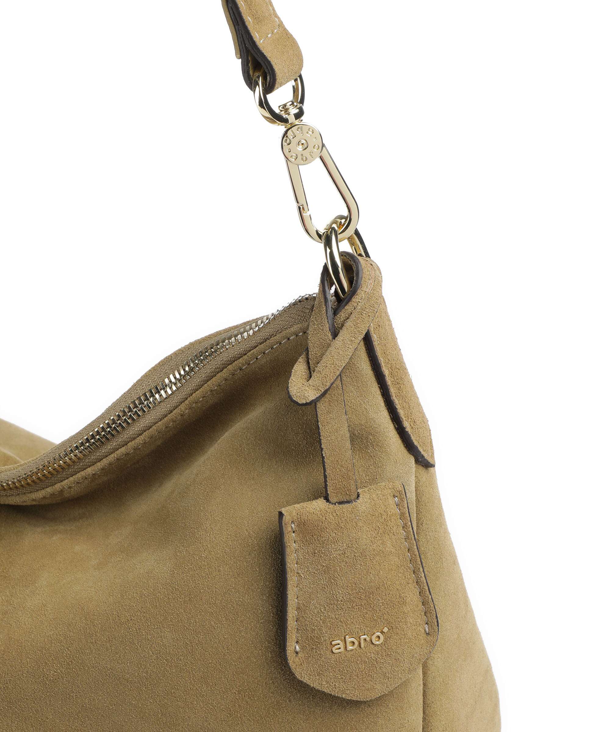 Abro Suede Juna Small Hobo bag mud