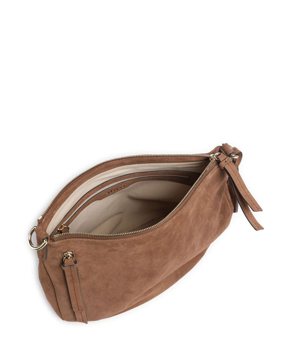 Abro Suede Juna Small Hobo bag wood