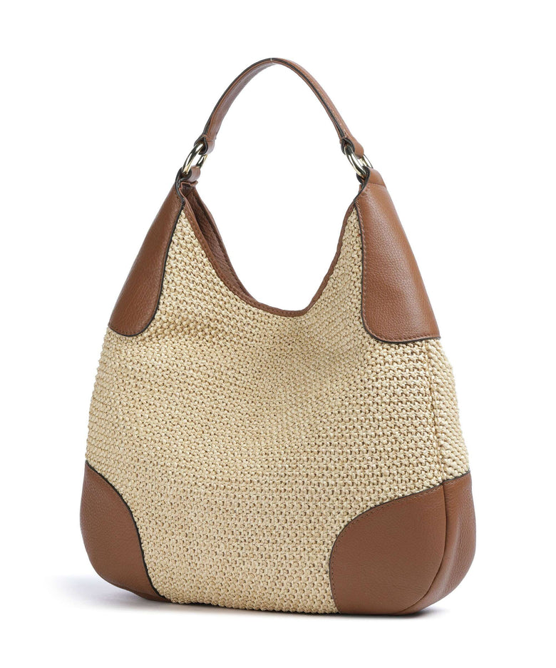 Abro Maglia Raffia Open Air Hobo bag natural/nut