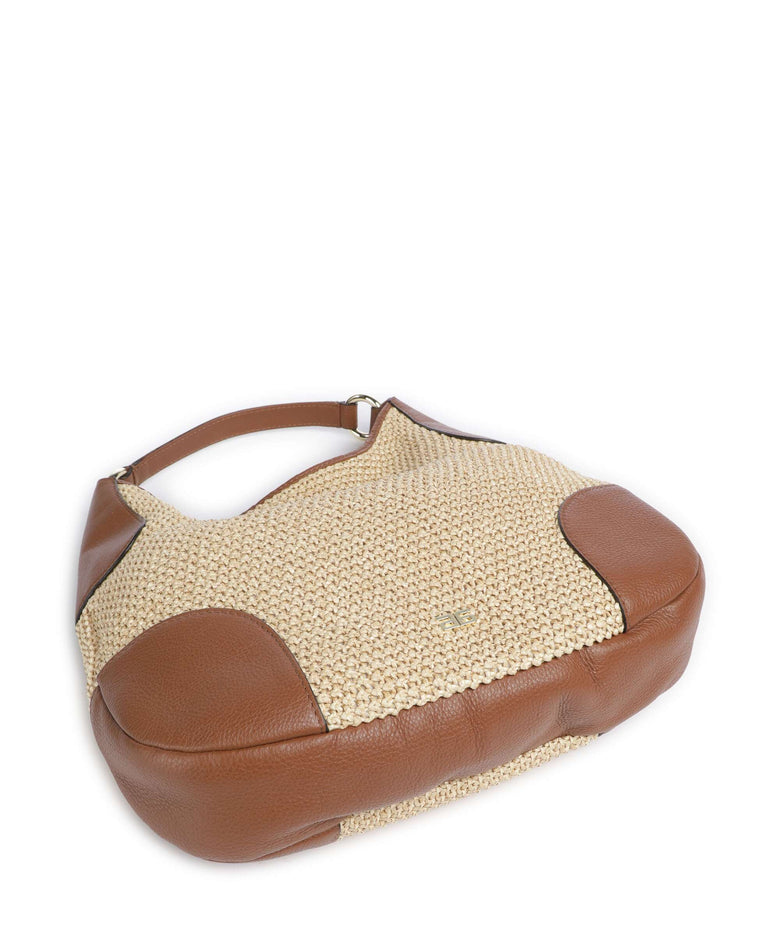 Abro Maglia Raffia Open Air Hobo bag natural/nut