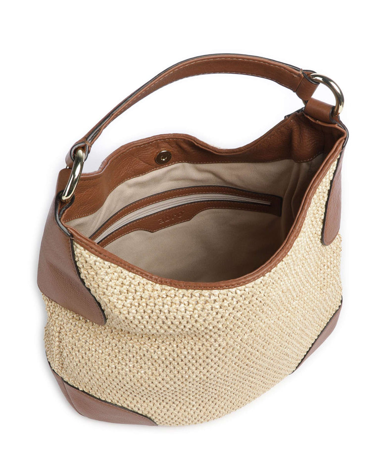 Abro Maglia Raffia Open Air Hobo bag natural/nut