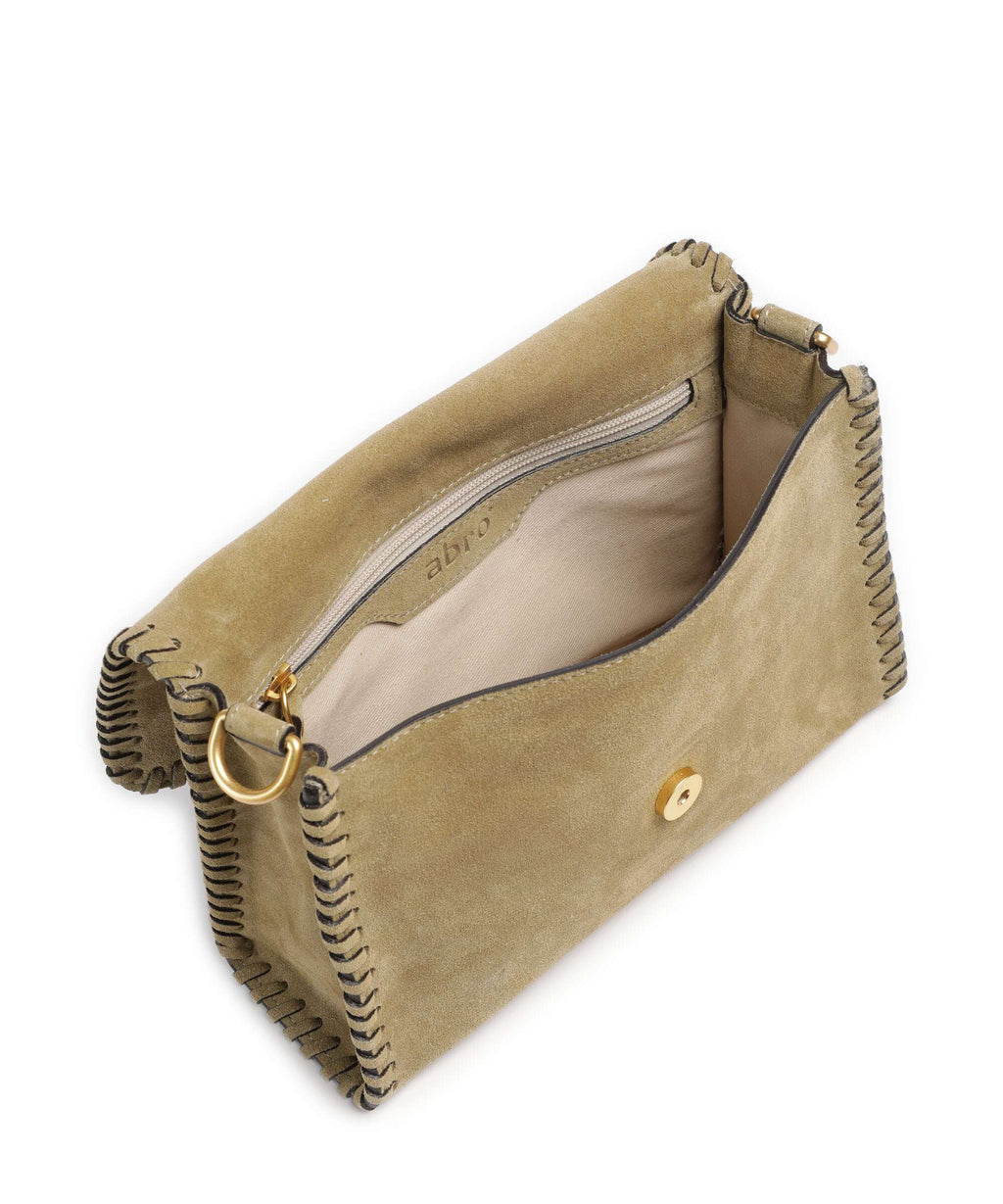 Abro Suede Temi Stitch Shoulder bag mud