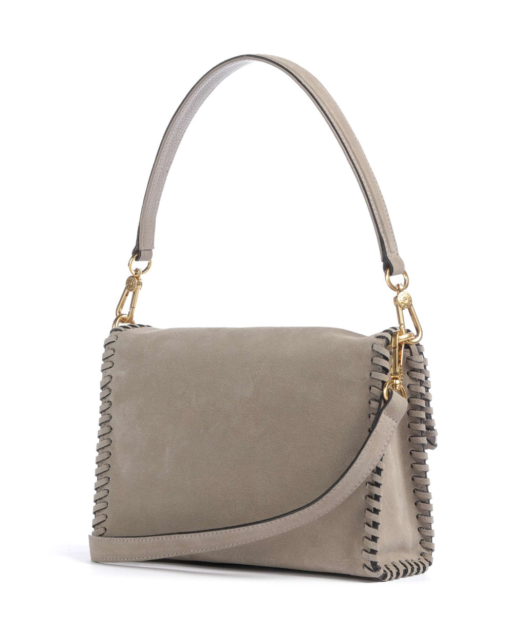 Abro Suede Temi Stitch Shoulder bag siena