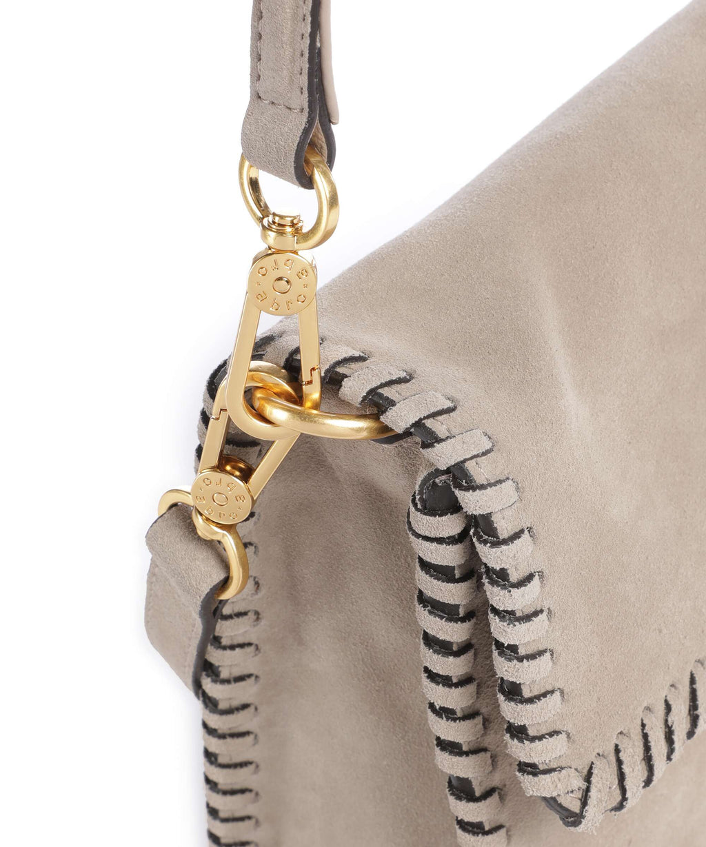 Abro Suede Temi Stitch Shoulder bag siena