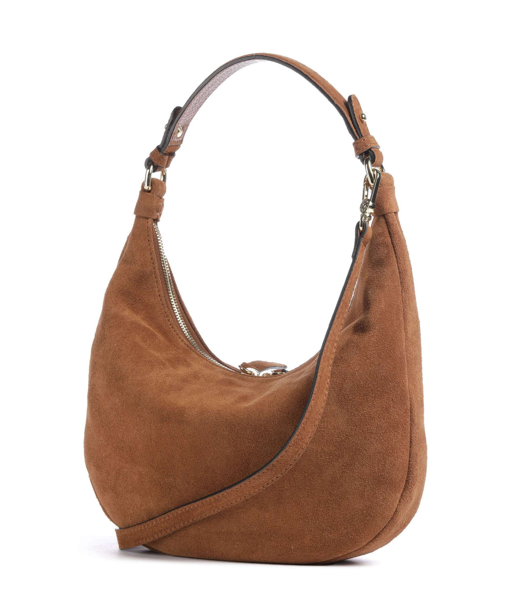 Abro Suede Nana Mini Hobo bag cuoio