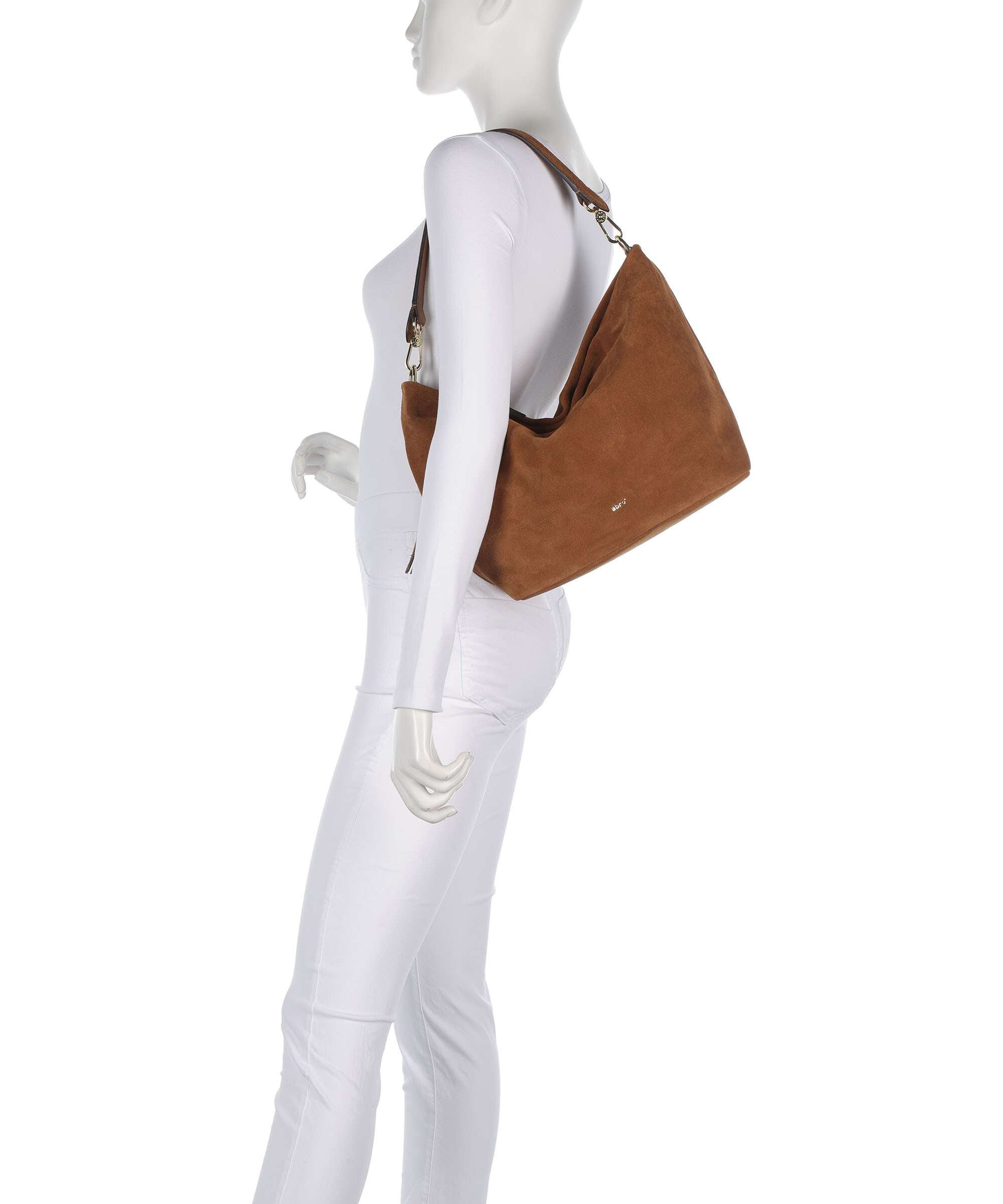Abro Suede Ebony Hobo bag cuoio