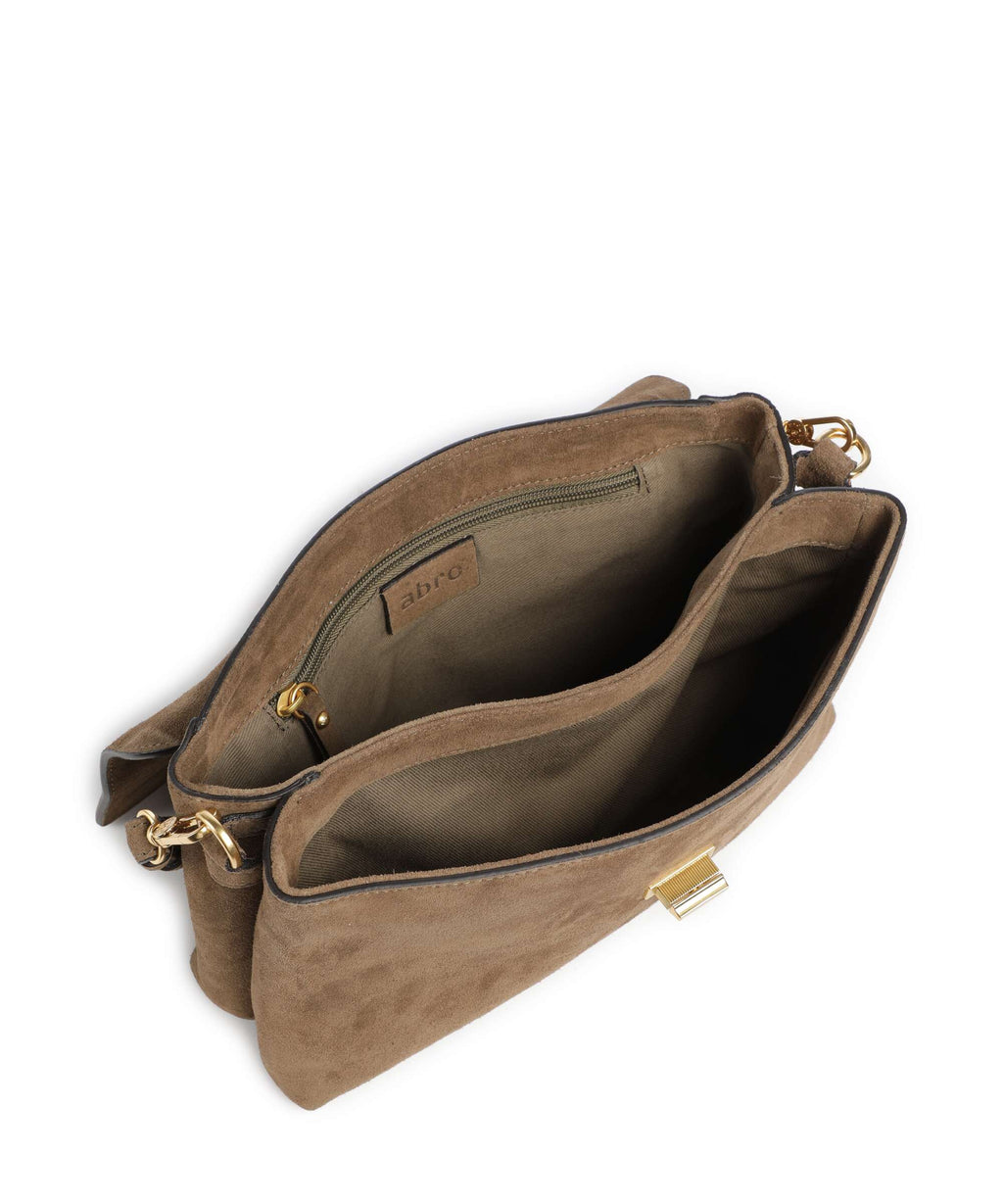 Abro Suede Twist Shoulder bag khaki