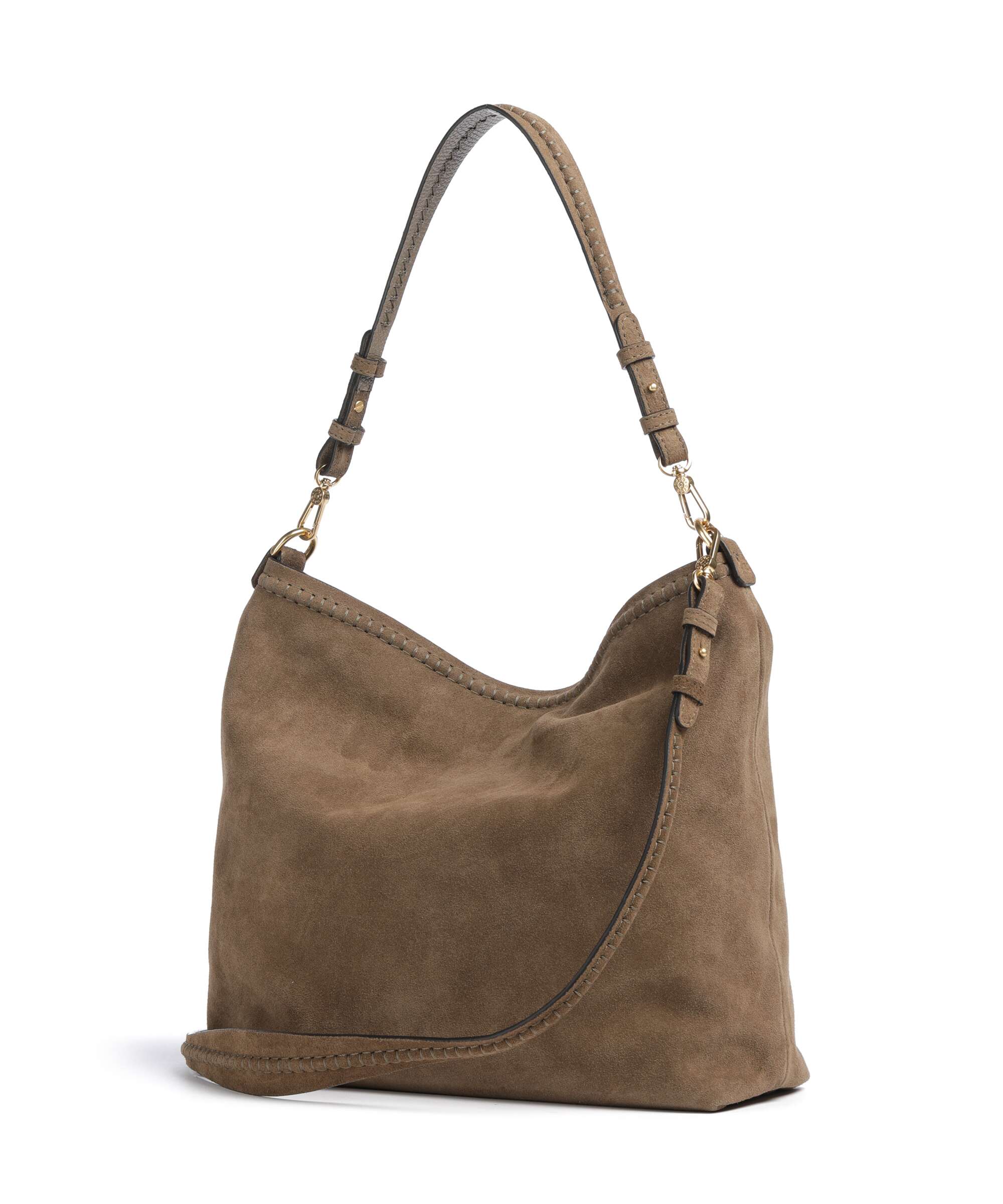 Abro Suede Signature Hobo bag khaki
