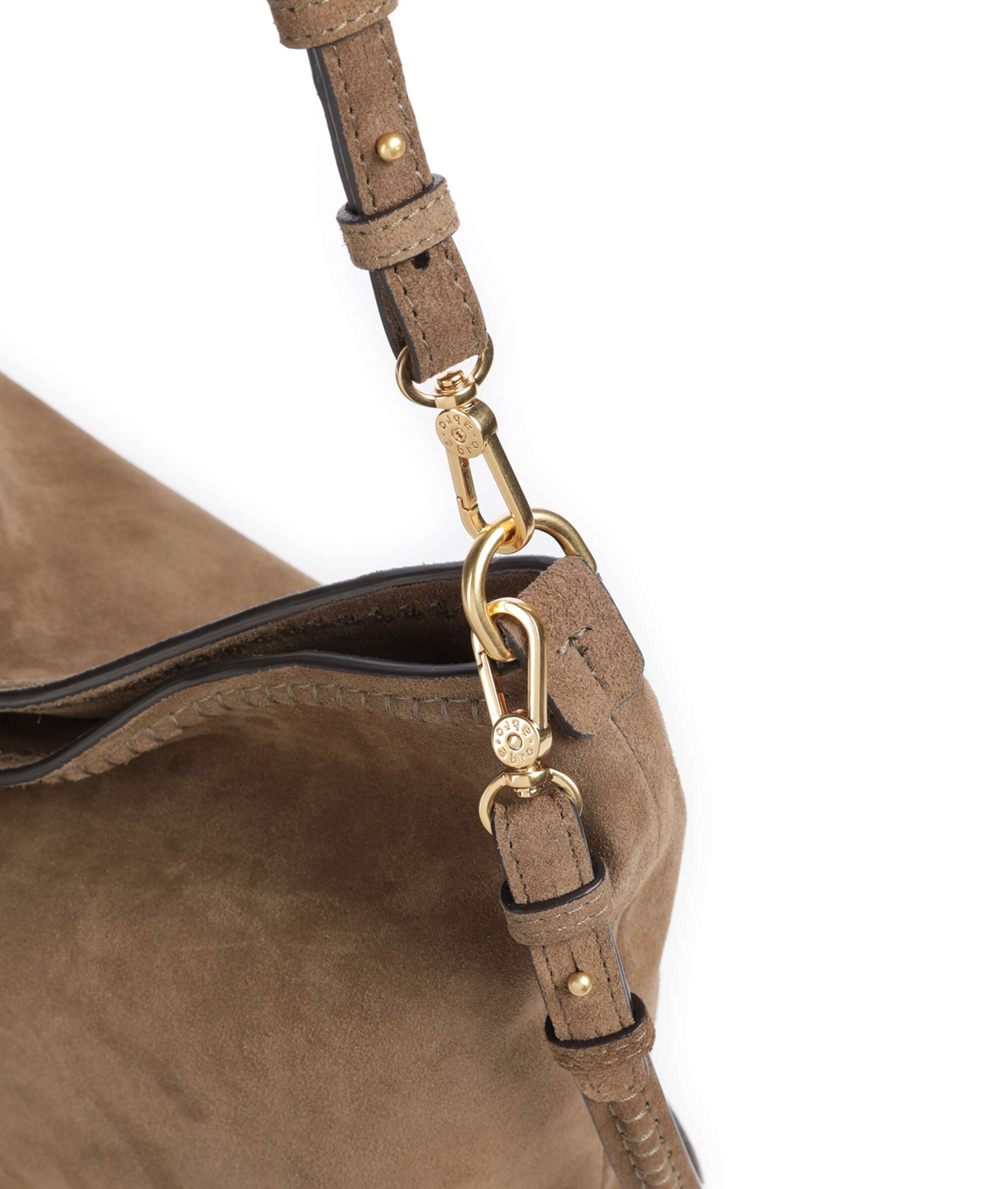 Abro Suede Signature Hobo bag khaki