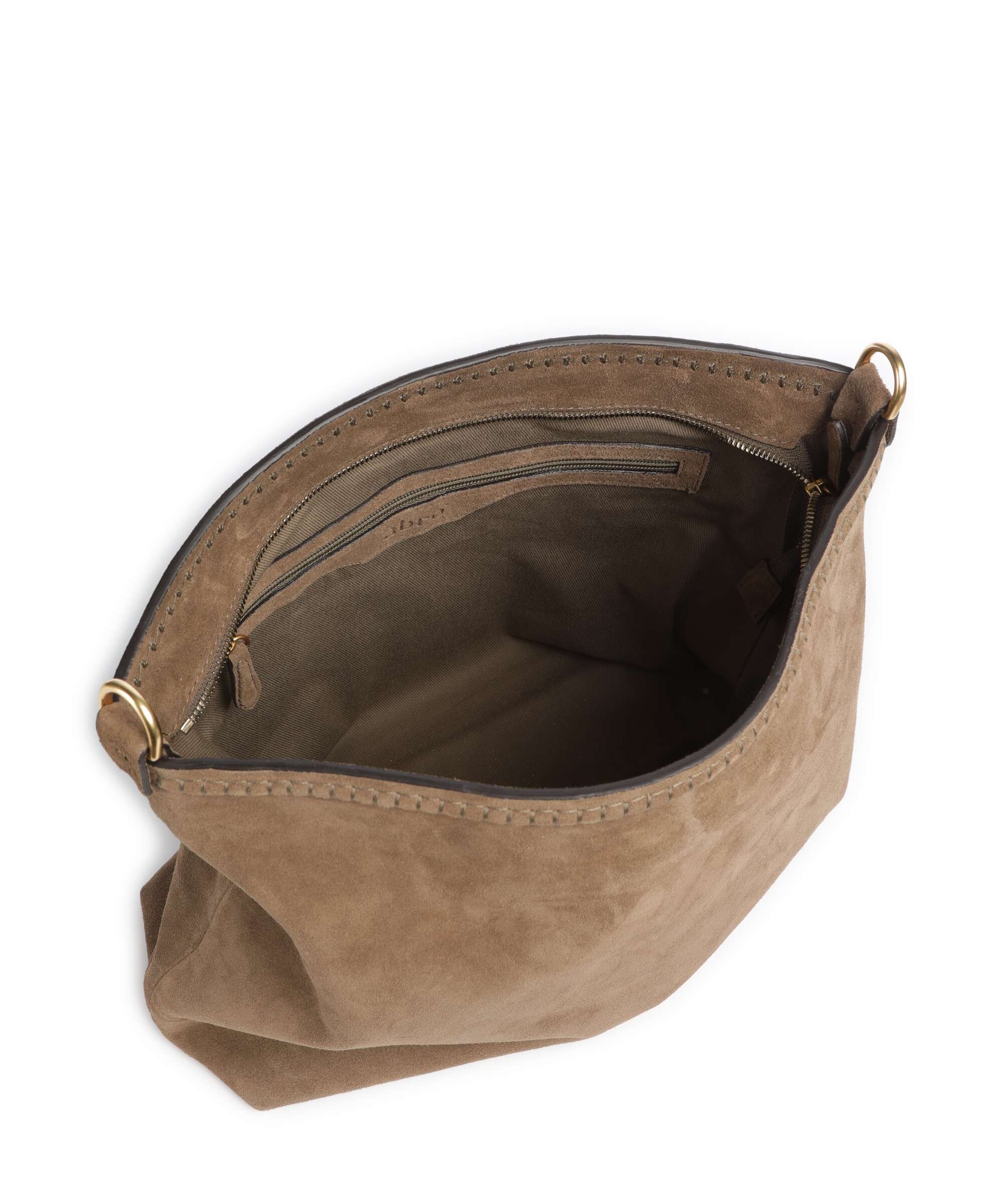 Abro Suede Signature Hobo bag khaki