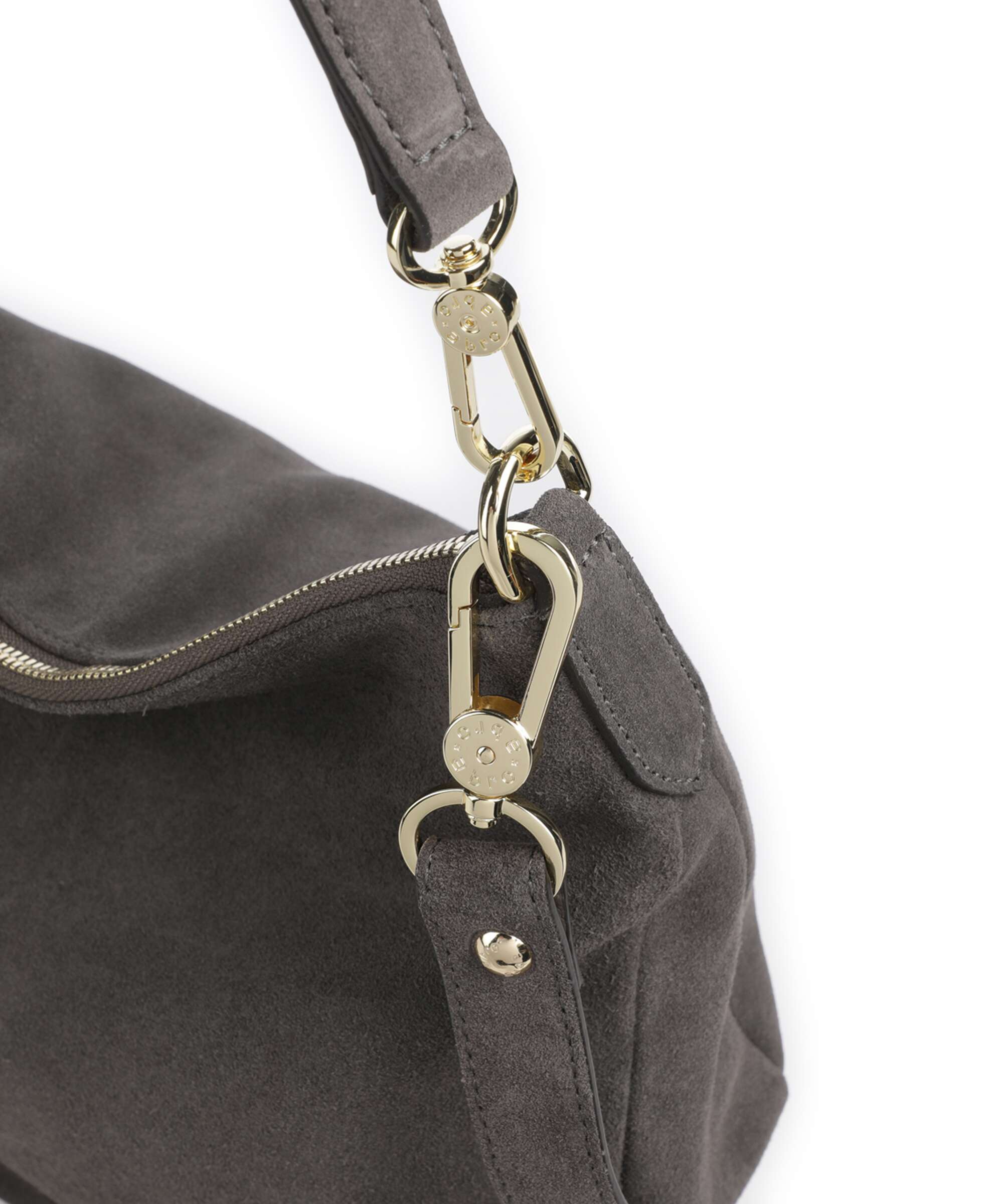 Abro Suede Juna Small Hobo bag grey