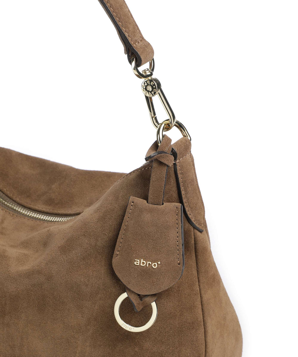 Abro Suede Juna Small Hobo bag khaki