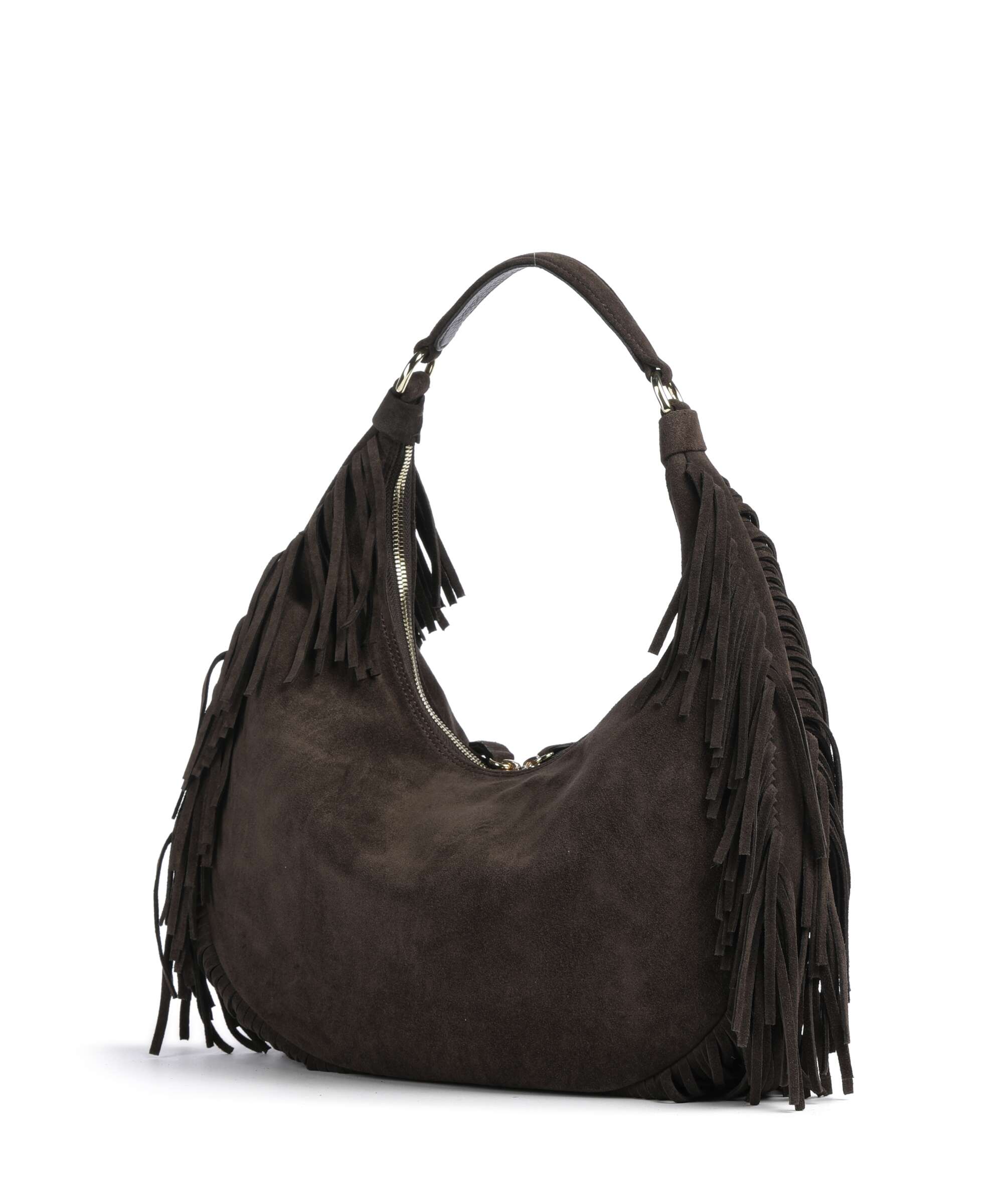 Abro Suede Nana Hobo bag dark brown