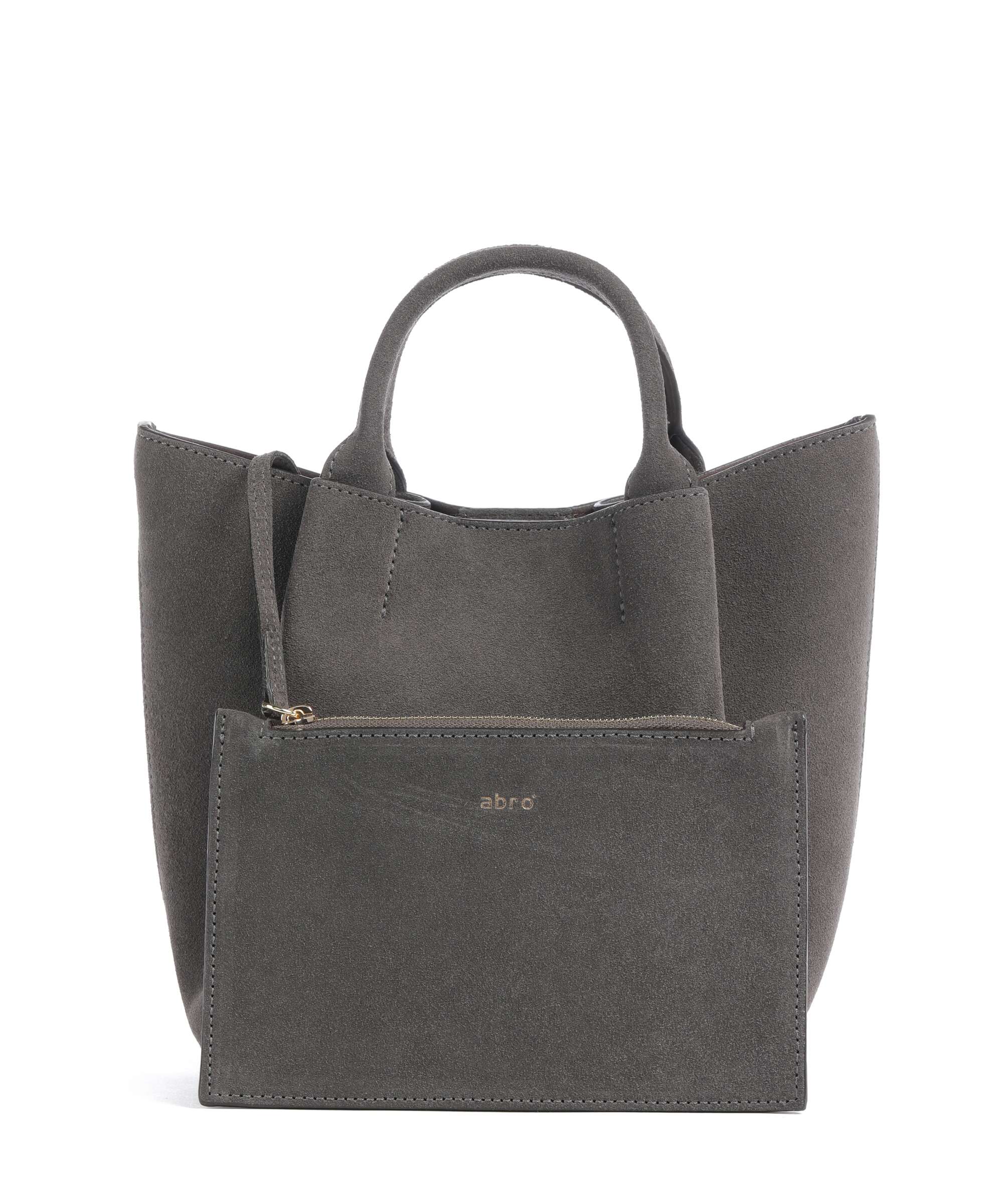 Abro Suede Essential Small Handbag grey