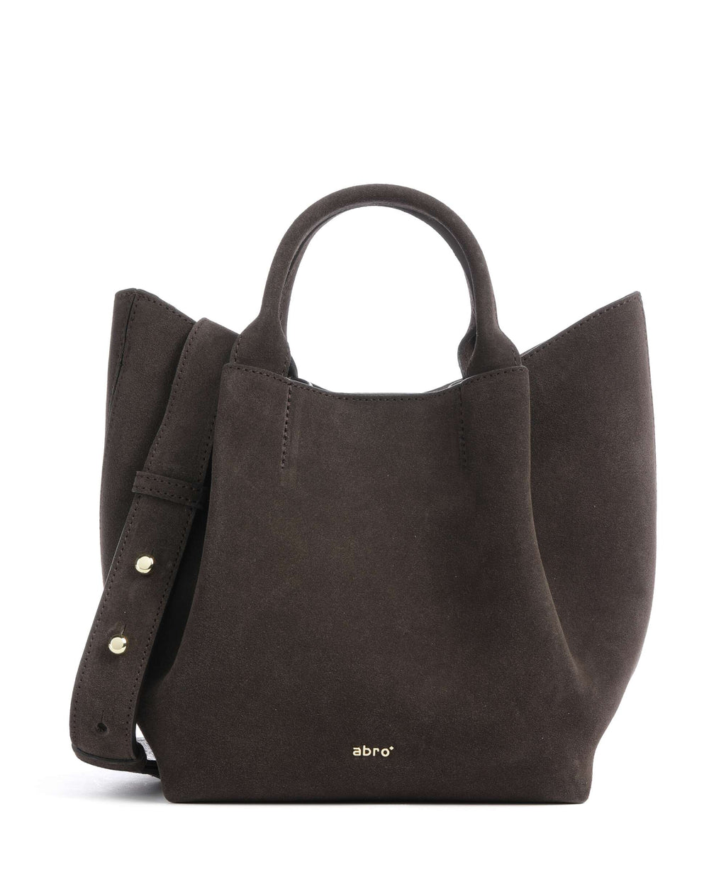 Abro Suede Essential Small Handbag dark brown