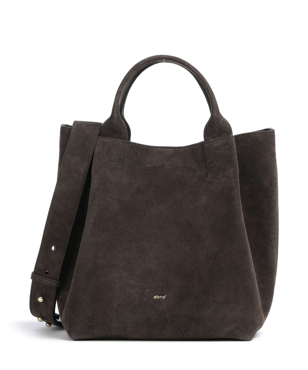 Abro Suede Essential Medium Handbag dark brown